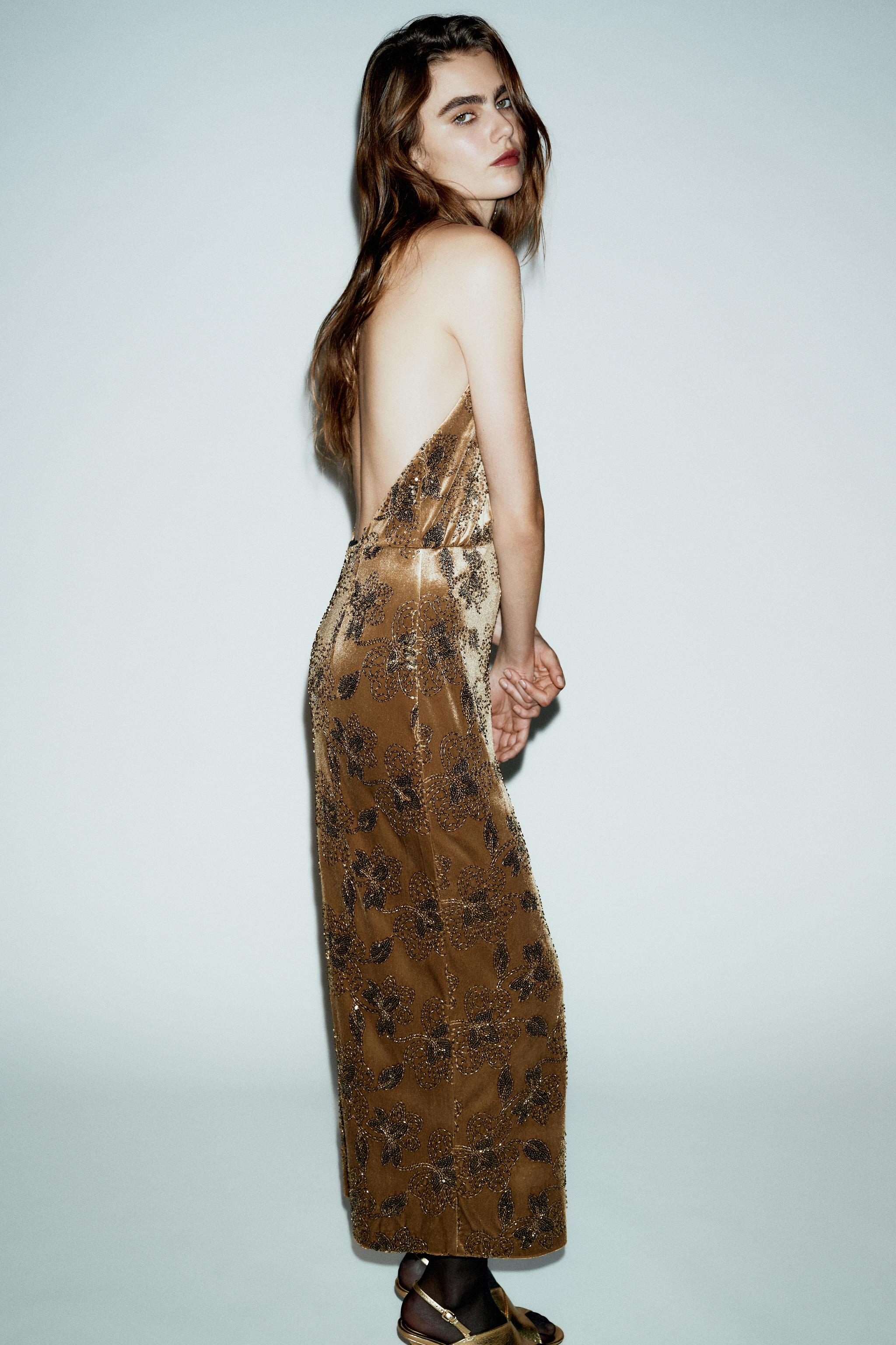 SEQUIN VELVET MIDI DRESS